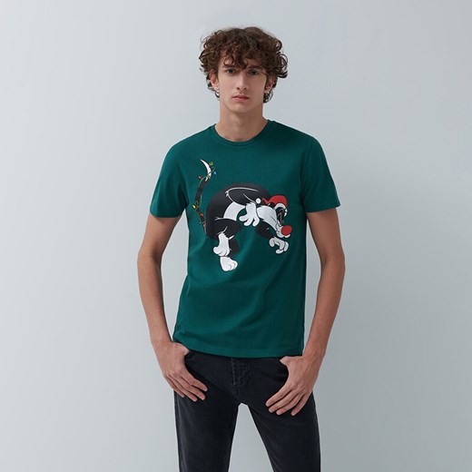 Świąteczna koszulka Looney Tunes - Khaki House M promocja House