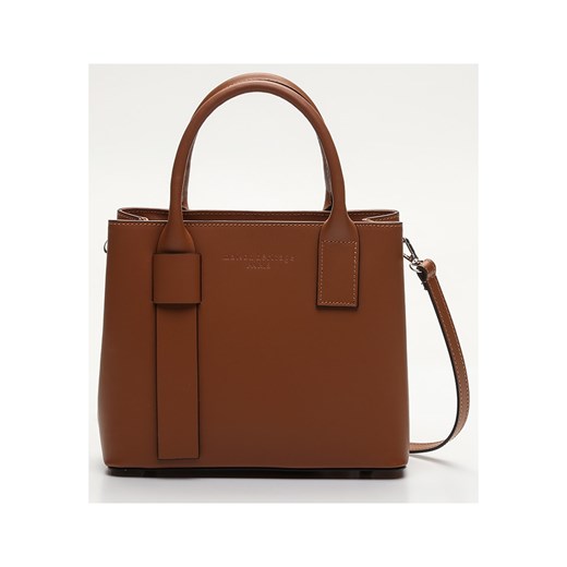 Skórzana torebka "Mini Fara" w kolorze brązowym - 27 x 21 x 11 cm Maison Héritage Paris onesize promocyjna cena Limango Polska
