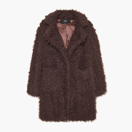 Cropp - Futrzany płaszcz - Brązowy Cropp M okazja Cropp