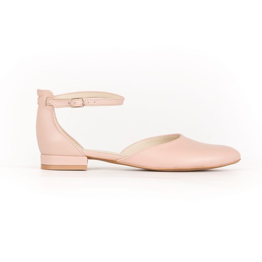 baleriny z paskiem wokół kostki - skóra naturalna - model 041 - kolor pudrowy Zapato 38 zapato.com.pl