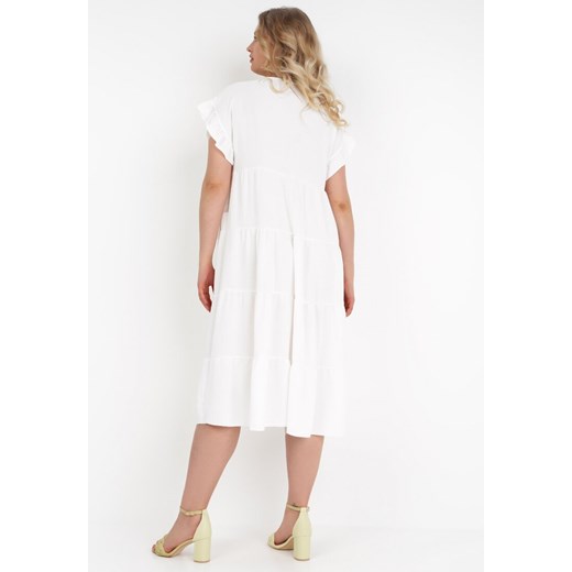 Biała Sukienka Clymale L Born2be Odzież