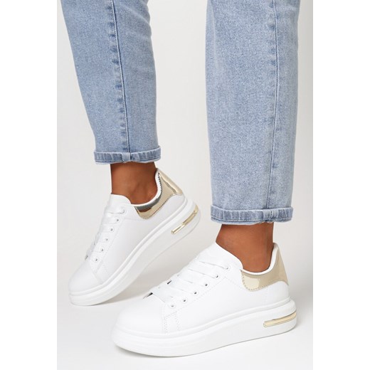Biało-Złote Sneakersy Alcamia 36 born2be.pl