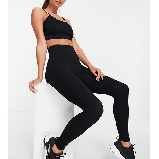 Urban Threads Tall – Czarne bezszwowe legginsy sportowe-Black Urban Threads M promocja Asos Poland