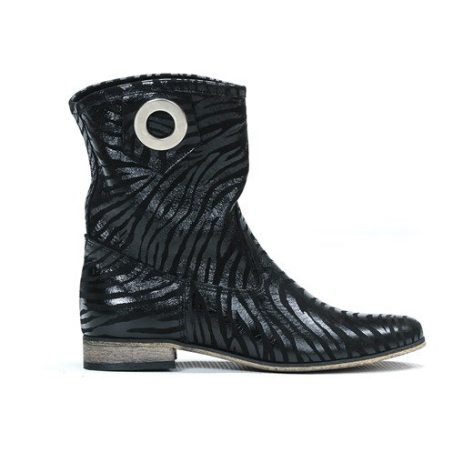 wsuwane botki na niskim obcasie - skóra naturalna - model 270 - kolor czarny Zapato 36 promocyjna cena zapato.com.pl