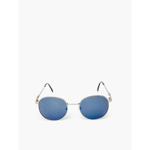 Cropp - Niebieskie okulary przeciwsłoneczne - Srebrny Cropp Uniwersalny Cropp