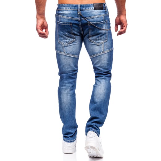 Niebieskie spodnie jeansowe męskie regular fit Denley MP0051B 34/L okazja Denley