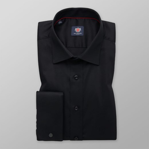 Czarna klasyczna koszula na spinki Willsoor XL (43/44) / 188-194 Willsoor okazja
