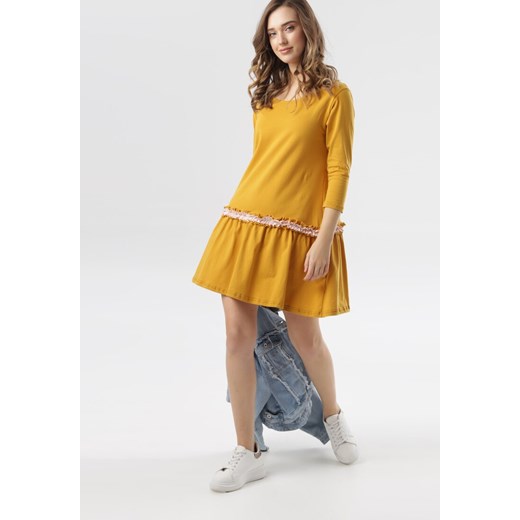 Żółta Sukienka Thelxiemeine L promocyjna cena Born2be Odzież