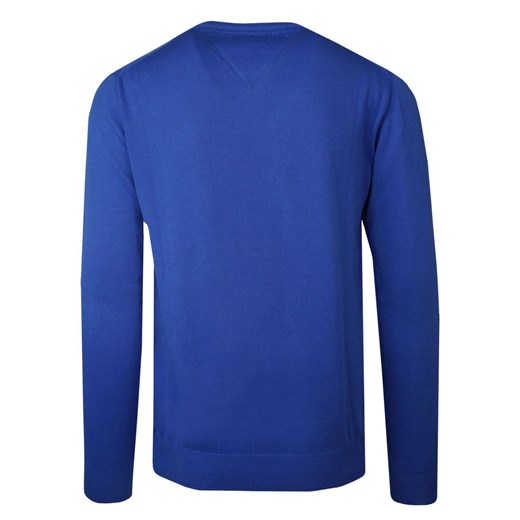 Sweter Chabrowy w Serek, Bawełniany, Tłoczony Wzór, V-neck, Męski -BARTEX Bartex L JegoSzafa.pl
