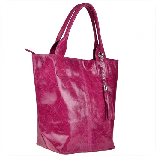Torba worek z miękkiej skóry bardzo lekka xl fuksja ze sklepu melon.pl w kategorii Torby Shopper bag - zdjęcie 133012101
