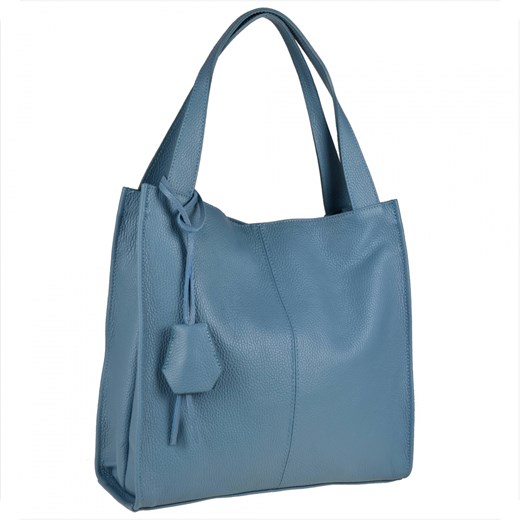 Duża torebka włoska shopper dżinsowa skóra naturalna ze sklepu melon.pl w kategorii Torby Shopper bag - zdjęcie 133013123