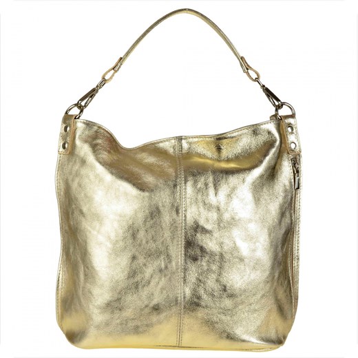 Torebka skórzana na ramię złota xl ze sklepu melon.pl w kategorii Torby Shopper bag - zdjęcie 133013810