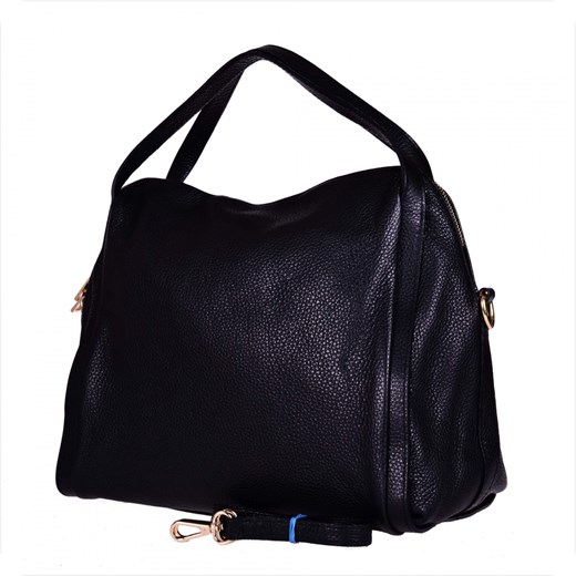 Pojemna torebka skórzana czarna l ze sklepu melon.pl w kategorii Torby Shopper bag - zdjęcie 133014850