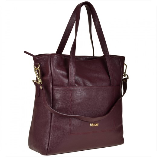 Vezze torba shopper bordowa ze skóry naturalnej xl ze sklepu melon.pl w kategorii Torby Shopper bag - zdjęcie 133015172