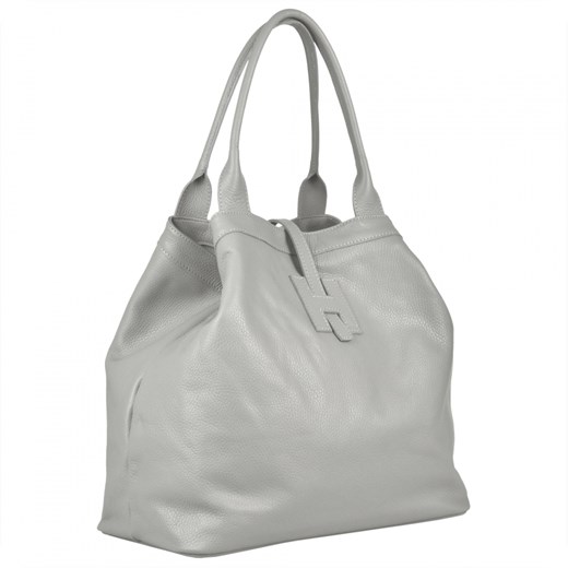 Torba shopper pojemna skórzana xl popielata ze sklepu melon.pl w kategorii Torby Shopper bag - zdjęcie 133016204