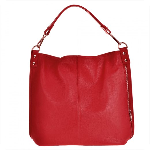 Torebka skórzana shopper bag czerwona xl ze sklepu melon.pl w kategorii Torby Shopper bag - zdjęcie 133017102