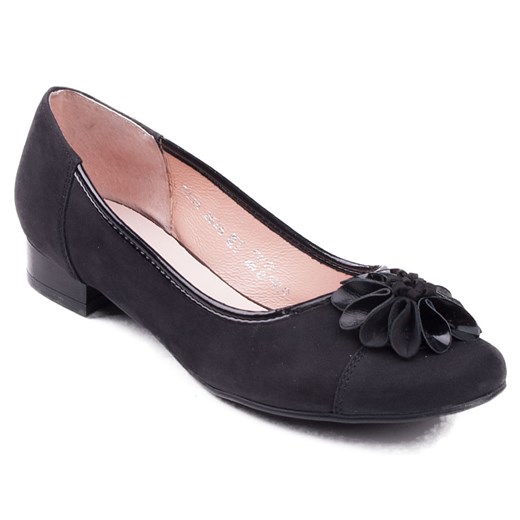 2134-G79 Marco Shoes baleriny czarne - nubuk milandi-pl czarny Baleriny