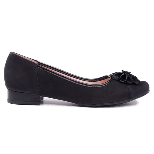 2134-G79 Marco Shoes baleriny czarne - nubuk milandi-pl czarny cholewki