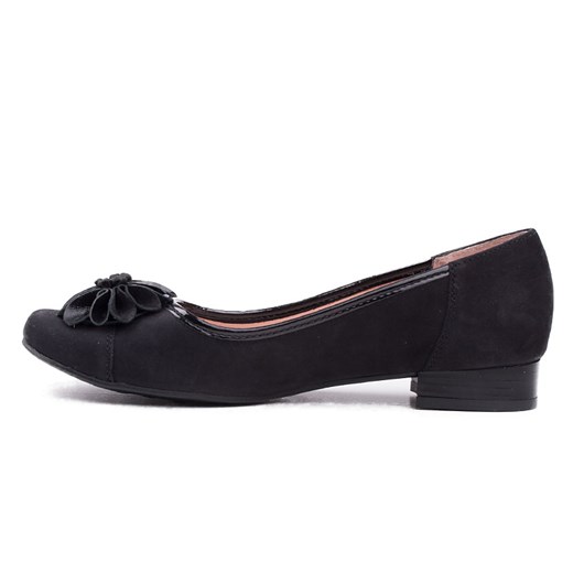 2134-G79 Marco Shoes baleriny czarne - nubuk milandi-pl czarny klasyczny