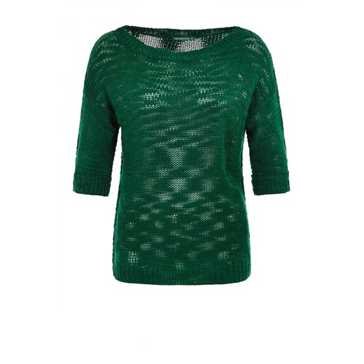 Sweater with boat neck terranova zielony sweter