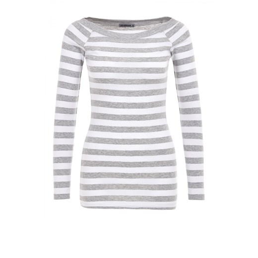 T-shirt with two-colour stripes terranova bialy t-shirty
