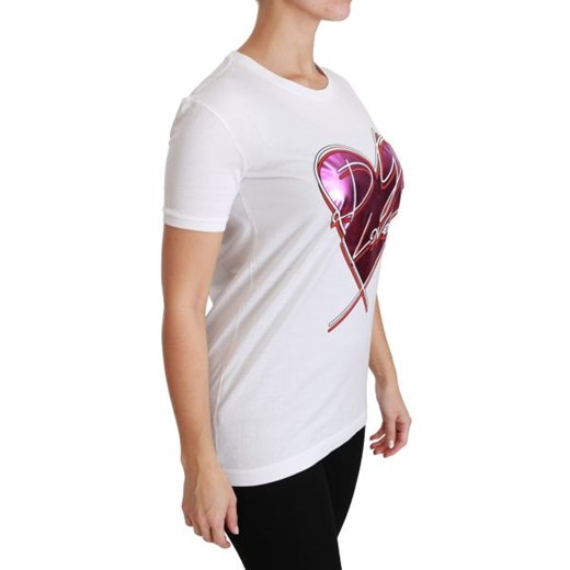 dolce & gabbana - Dolce & Gabbana - Biała DG ds. Love Heart Top T-shirt Dolce & Gabbana IT36 | XS okazja Italian Collection