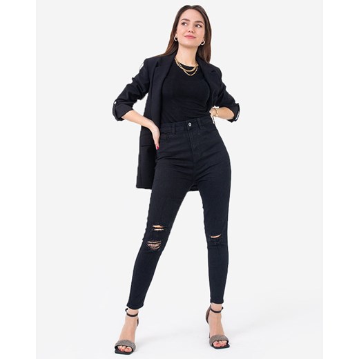 Czarne damskie spodnie rurki - Odzież Royalfashion.pl L - 40 royalfashion.pl