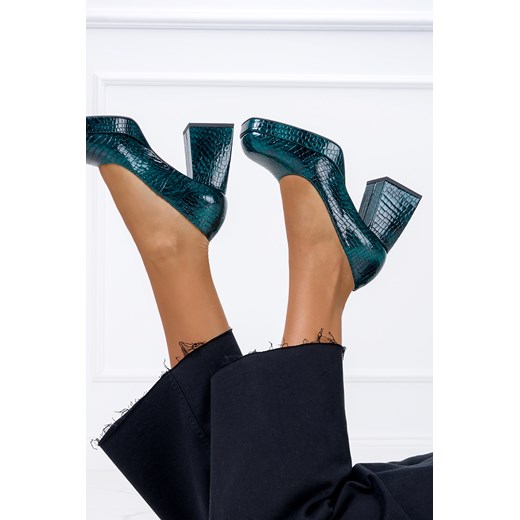 Czółenka Casu bez zapięcia na platformie na wysokim obcasie 