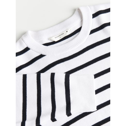 Reserved - Bawełniany sweter w paski - Biały Reserved S Reserved