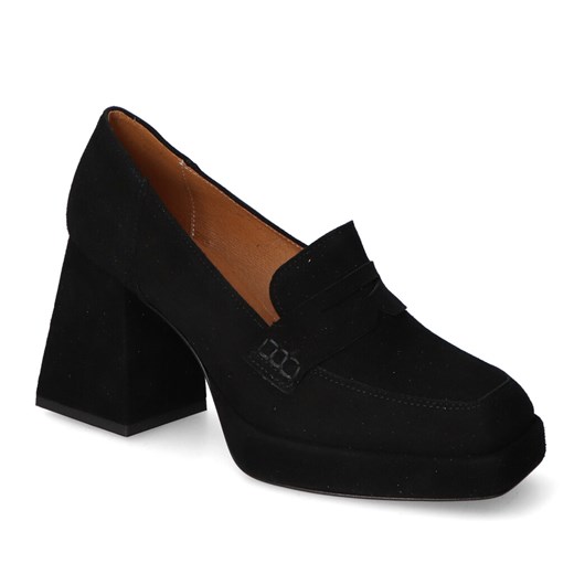 Półbuty Gamis 5365 Czarne Zamsz ze sklepu Arturo-obuwie w kategorii Półbuty damskie - zdjęcie 133208471
