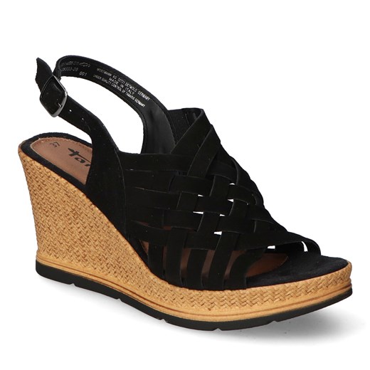 Sandały Tamaris 1-28333-28/001 Czarne Zamsz ze sklepu Arturo-obuwie w kategorii Sandały damskie - zdjęcie 133208932
