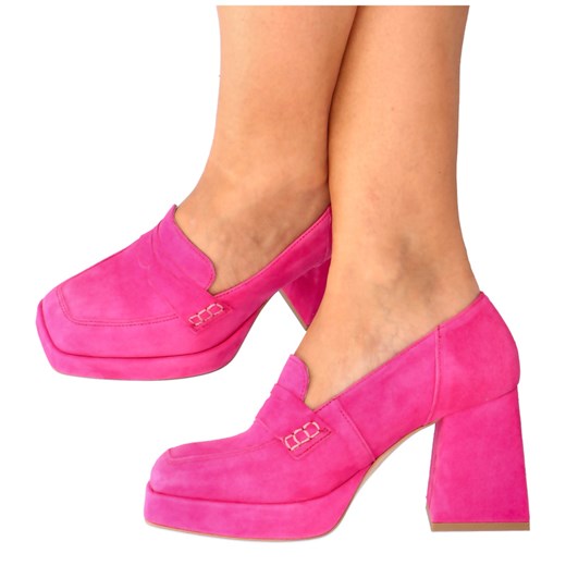 Mokasyny Tymoteo zamszowe na platformie 