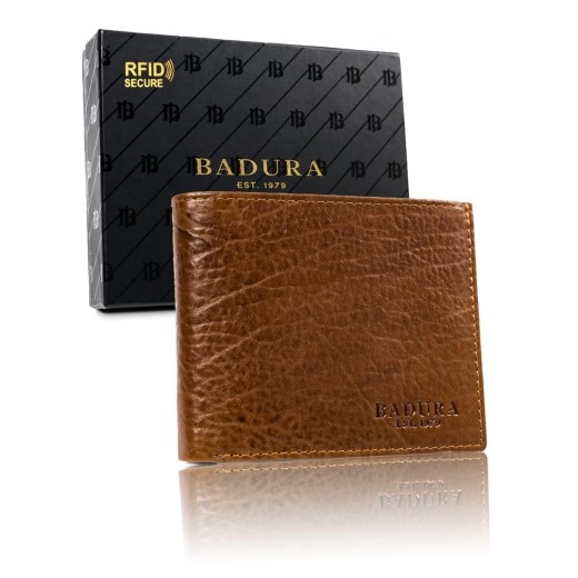 BADURA portfel męski skórzany ochrona RFID 99061 Skorzany