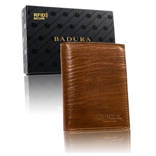 BADURA portfel męski skórzany ochrona RFID 99085 Skorzany