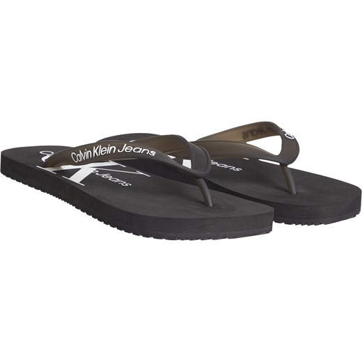 CALVIN KLEIN KLAPKI DAMSKIE JAPONKI BEACH SANDAL MONOGRA TPU BLACK YW0YW00098 37 okazyjna cena messimo