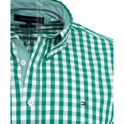 KOSZULA TOMMY HILFIGER CUSTOM KRATKA  ZIELONA Tommy Hilfiger L okazja dewear.pl