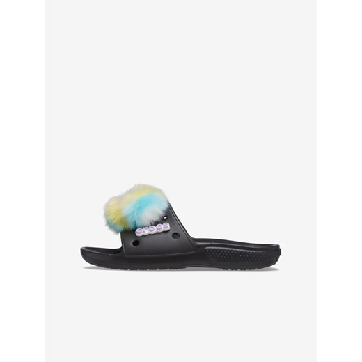 Crocs Fur Sure Slide Kapcie Czarny Crocs 39-40 promocyjna cena BIBLOO