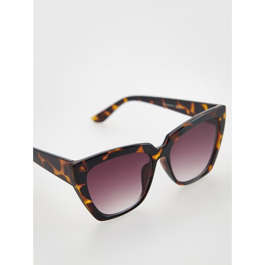 Reserved - Okulary w panterkę cat eye - Brązowy Reserved ONE SIZE Reserved