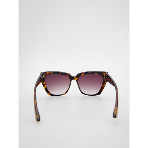 Reserved - Okulary w panterkę cat eye - Brązowy Reserved ONE SIZE Reserved