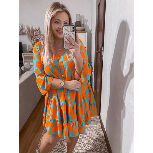 CORIN SUKIENKA PLUS SIZE PRZED KOLANO. TURKUSOWA Rozmiar UNI / PLUS SIZE PLUS SIZE kiecka.eu