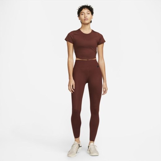 Damskie legginsy ze średnim stanem i nadrukiem Nike Dri-FIT One Luxe - Brązowy Nike XL Nike poland