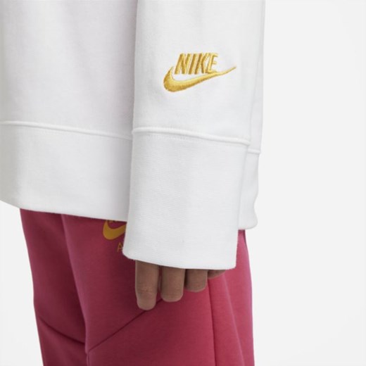 Bluza z dzianiny dresowej dla dużych dzieci (dziewcząt) Nike Sportswear - Biel Nike L Nike poland