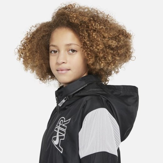 Kurtka z tkaniny z kapturem dla dużych dzieci (dziewcząt) Nike Air - Czerń Nike S Nike poland
