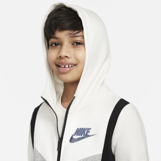 Dzianinowa bluza z kapturem i zamkiem na całej długości dla dużych dzieci Nike XL Nike poland