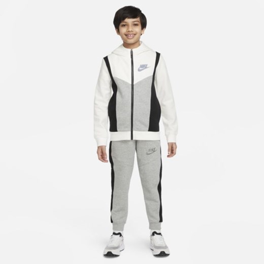Dzianinowa bluza z kapturem i zamkiem na całej długości dla dużych dzieci Nike S Nike poland
