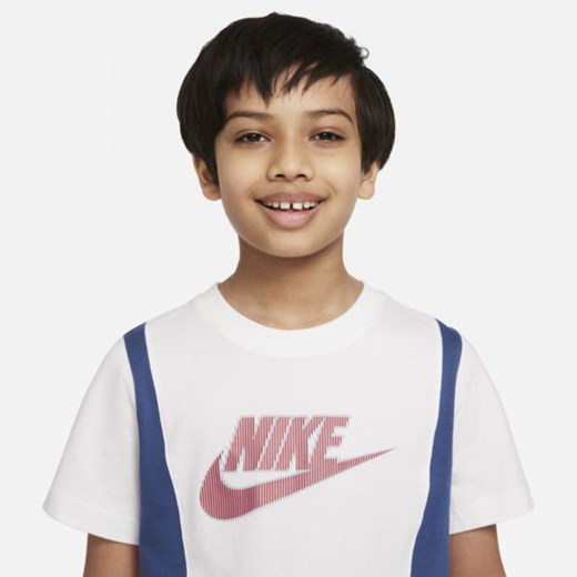 Koszulka z krótkim rękawem dla dużych dzieci Nike Sportswear Hybrid - Biel Nike XS Nike poland