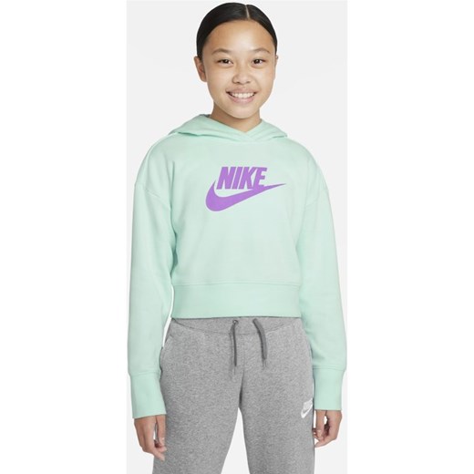 Dzianinowa bluza z kapturem o skróconym kroju dla dużych dzieci (dziewcząt) Nike Nike L Nike poland