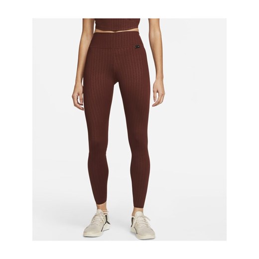 Damskie legginsy ze średnim stanem i nadrukiem Nike Dri-FIT One Luxe - Brązowy Nike XL Nike poland