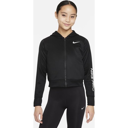 Bluza z kapturem i zamkiem na całej długości dla dużych dzieci (dziewcząt) Nike Nike M Nike poland