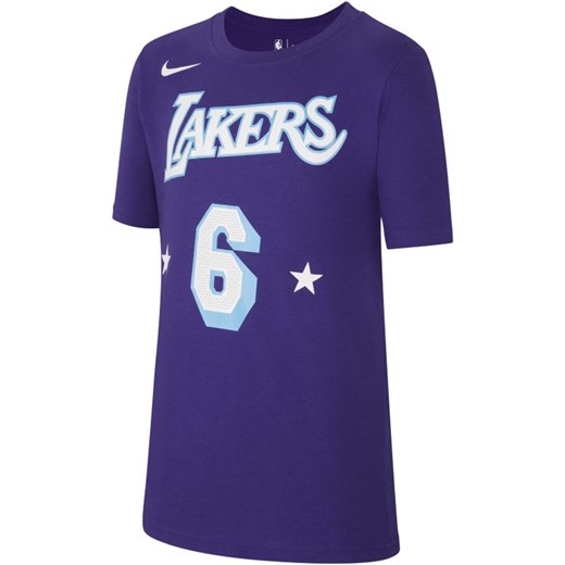 T-shirt dla dużych dzieci Los Angeles Lakers Essential Nike NBA - Fiolet Nike M Nike poland